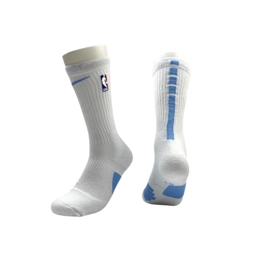 Medias Nike Elite NBA Crew – White/Light blue